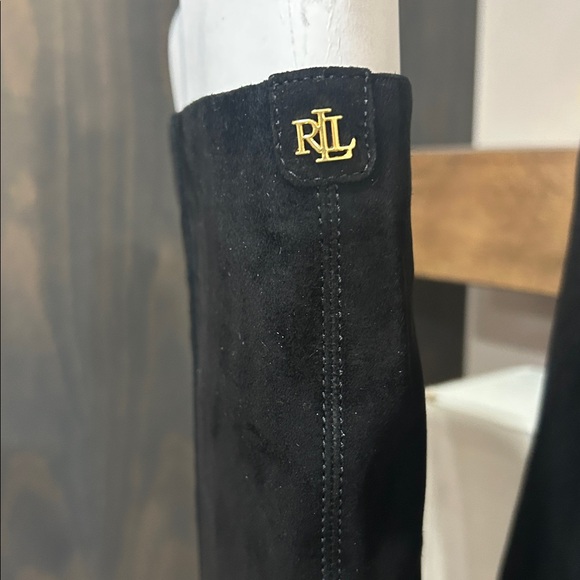Lauren Ralph Lauren Over the Knee Black leather Boots new in box size 10 - Picture 4 of 11